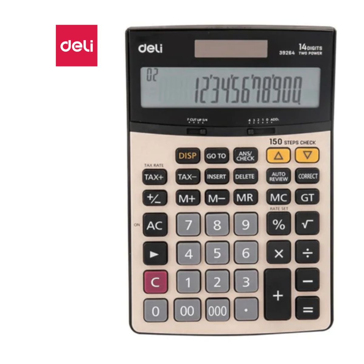 CALCUL 14 DIGIT METAL NOIR E39264 