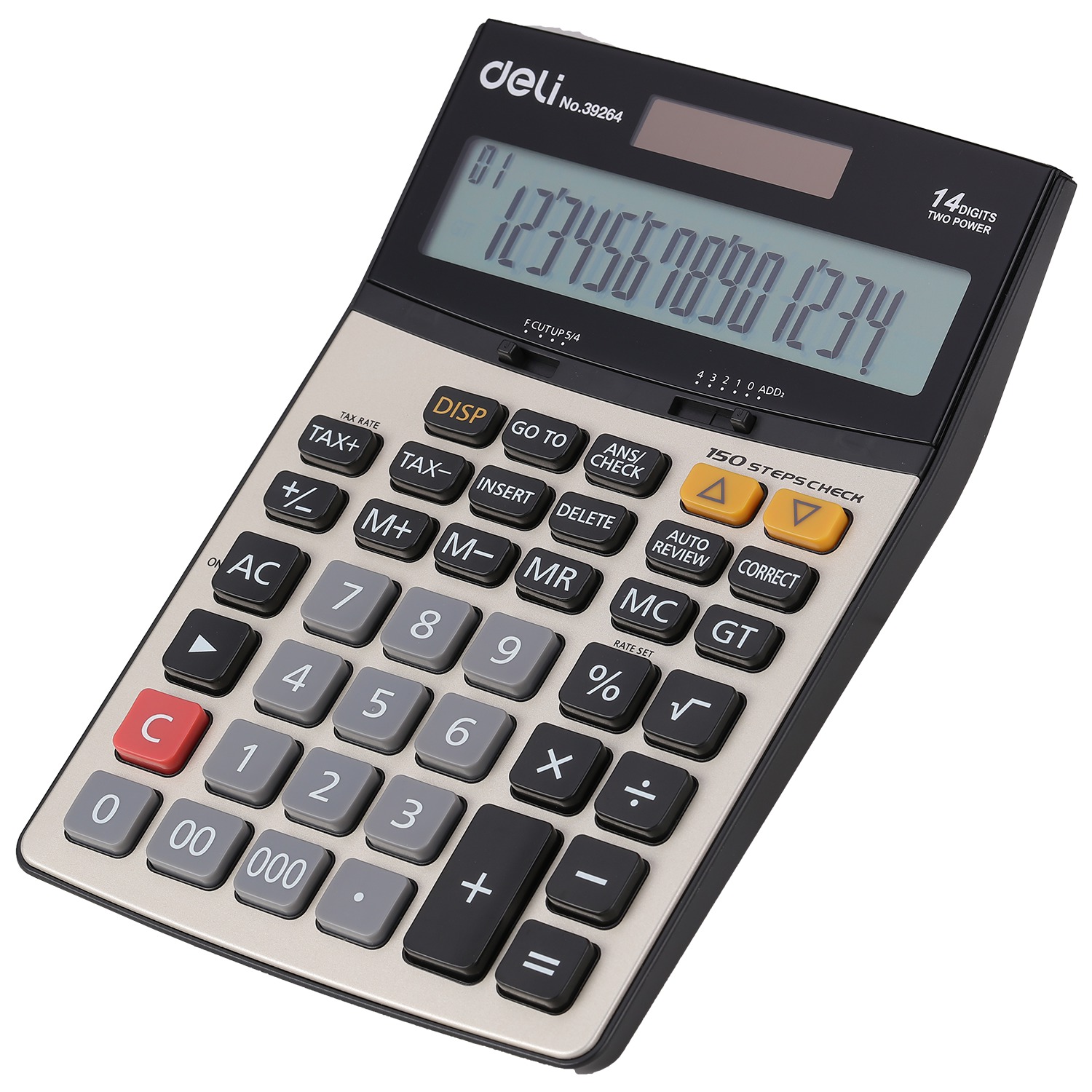 CALCUL 14 DIGIT METAL NOIR E39264 