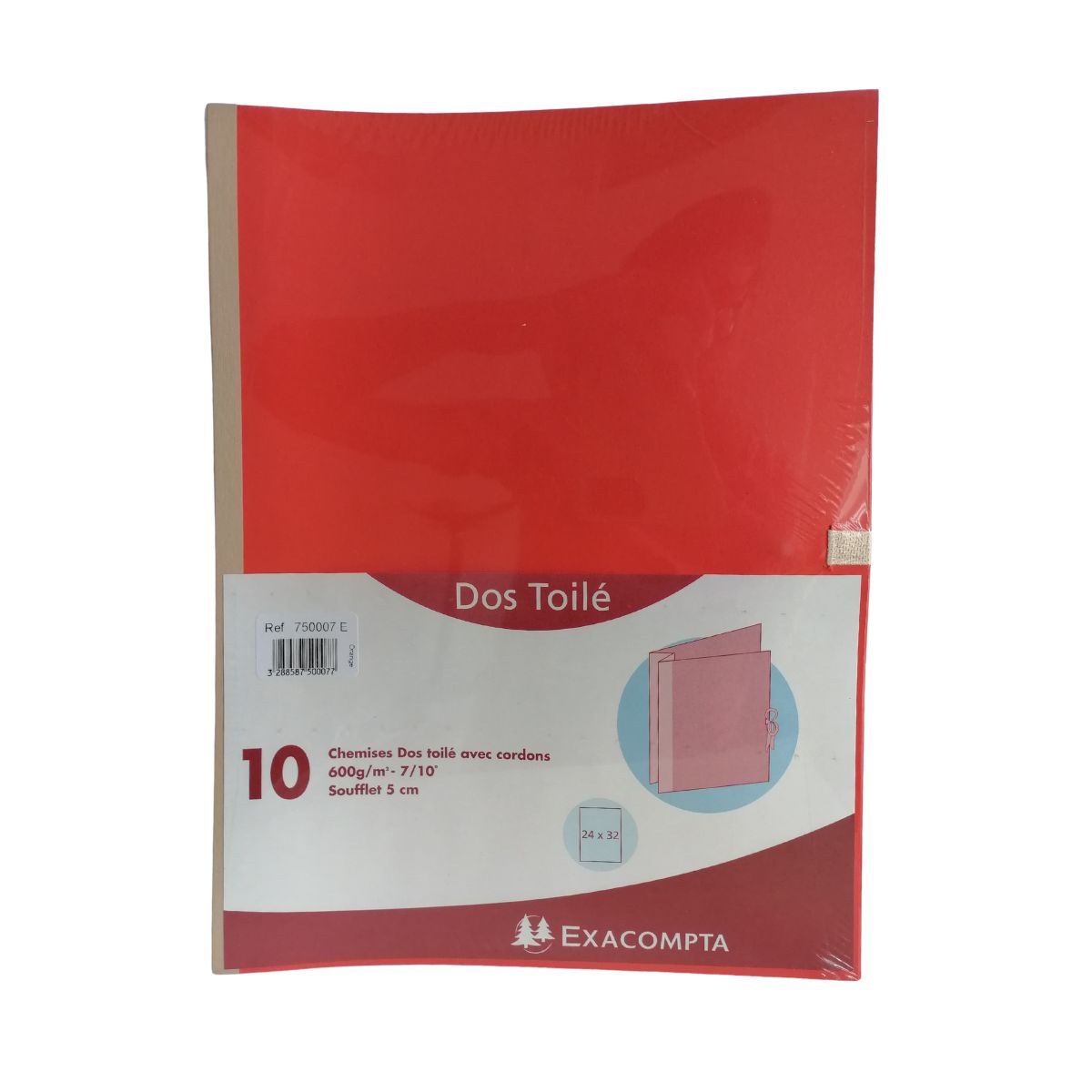 CHEMISE FOLDCARTE DOS 50  ORANGE PQ/10 
